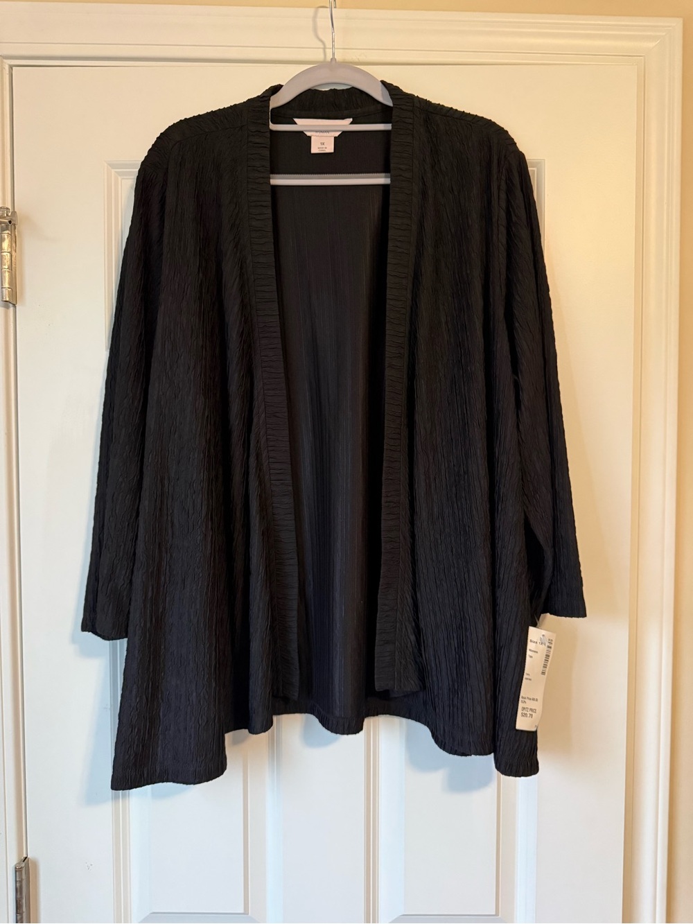 Allison Daley Open-Front Textured Cardigan